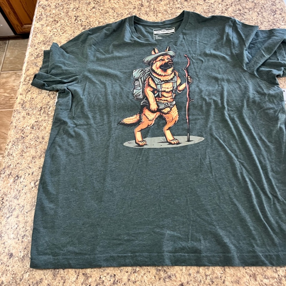 Trail Threads Co soft German Shepherd Dog hiking backpacking graphic shirt 3x